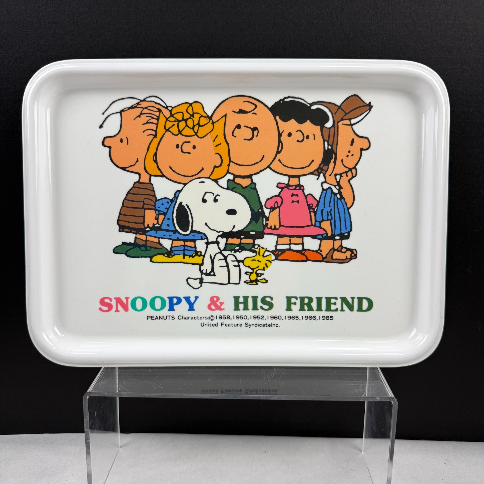 Vintage Snoopy & His Friend Shelina Melamine Tray Peanuts Design