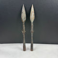Vintage African Tribal Forged Barbed Fishing Hunting Spear Set of 2