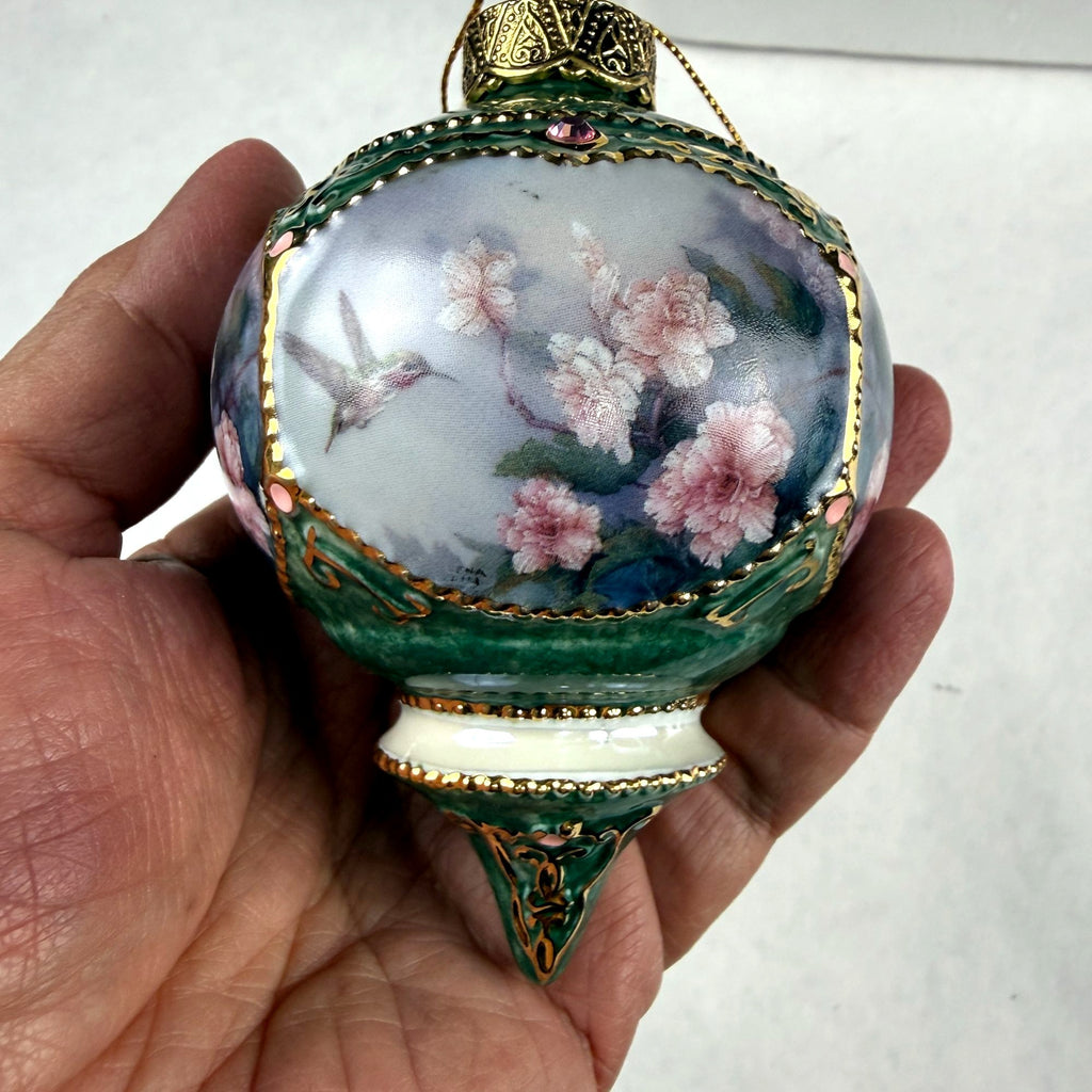 Vintage 1999 Lena Liu's Hummingbird Ornaments Gladiola and Begonia Garden
