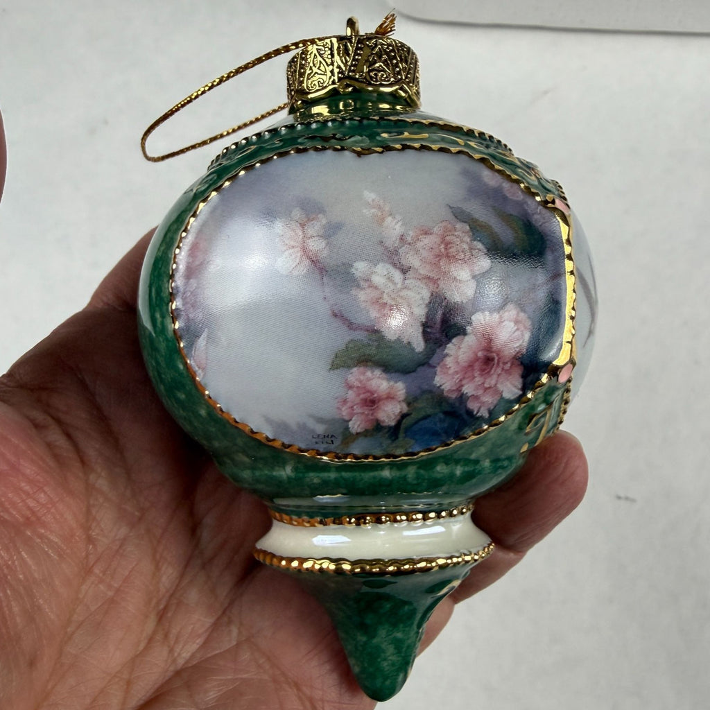 Vintage 1999 Lena Liu's Hummingbird Ornaments Gladiola and Begonia Garden