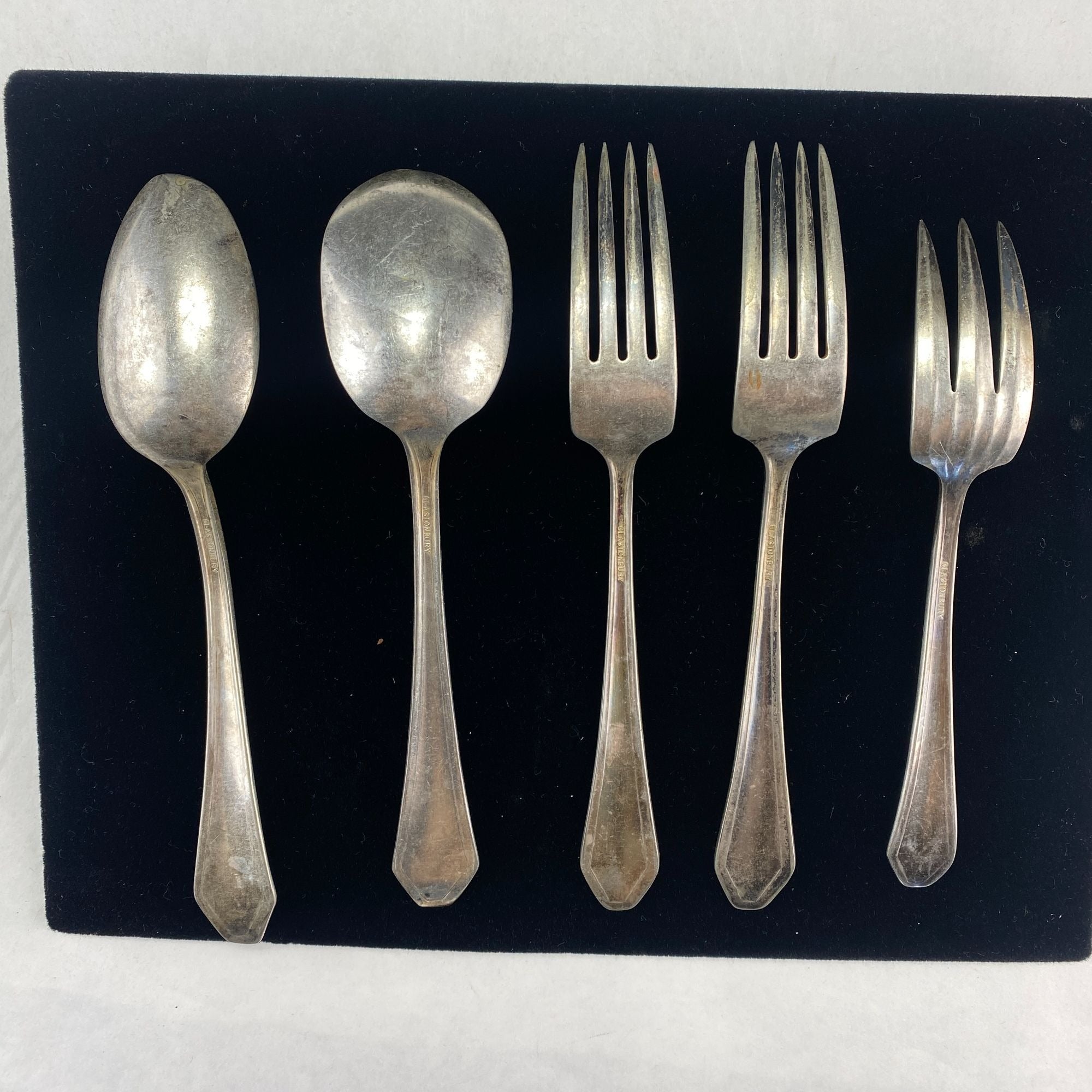 Vintage Oneida Glastonbury Pearl Silverplate Forks Spoons 5 Pcs