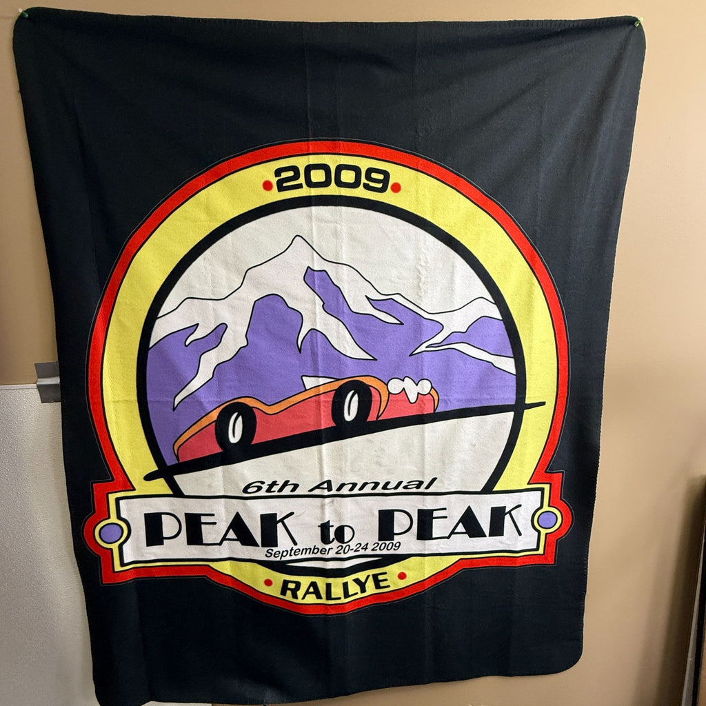 2009 Peak to Peak Rallye Colorado Springs Souvenir Blanket 48x58