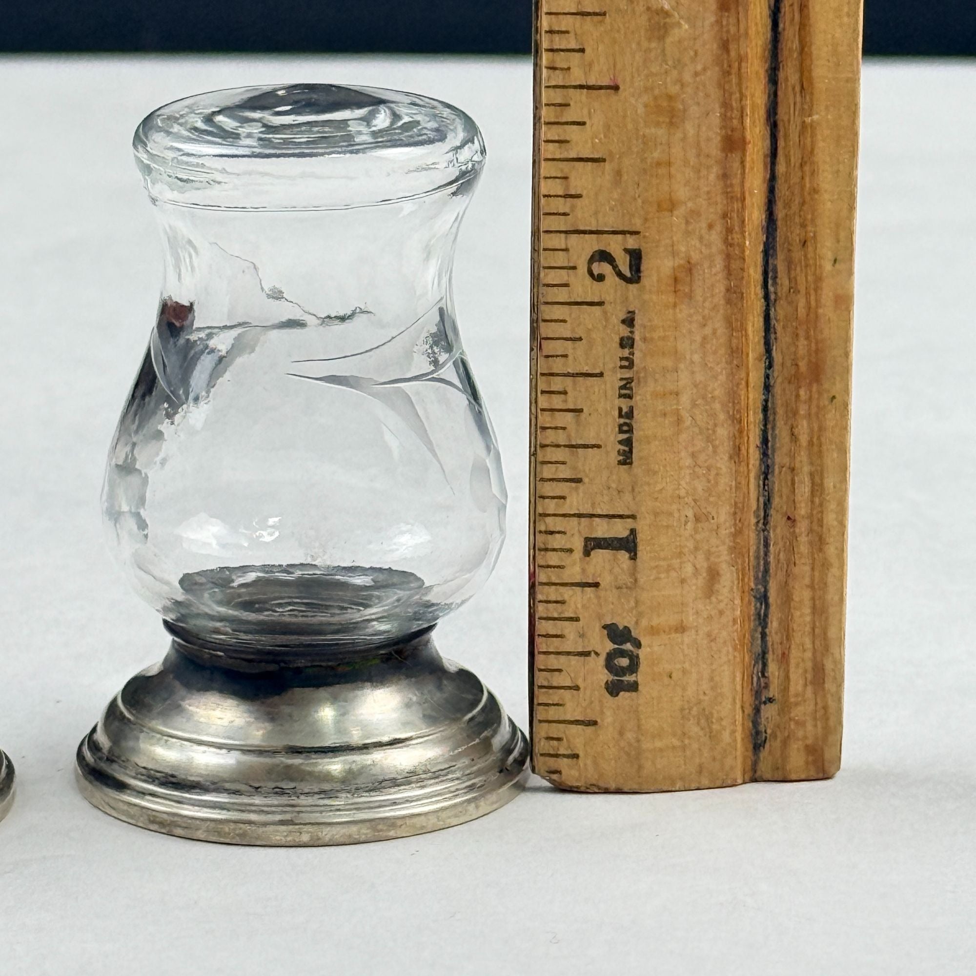 Vintage Alvin S270 Sterling Silver & Glass Salt & Pepper Shaker Set