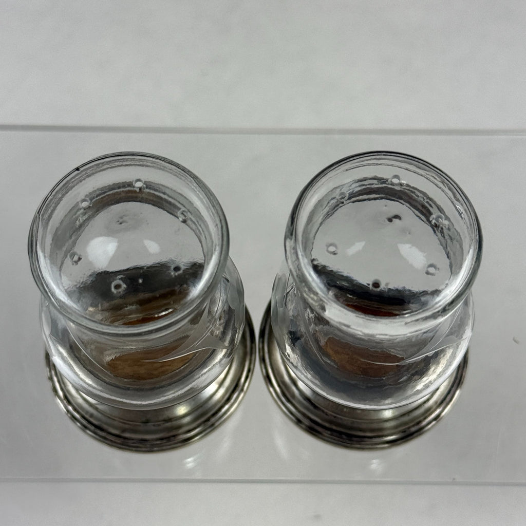 Vintage Alvin S270 Sterling Silver & Glass Salt & Pepper Shaker Set