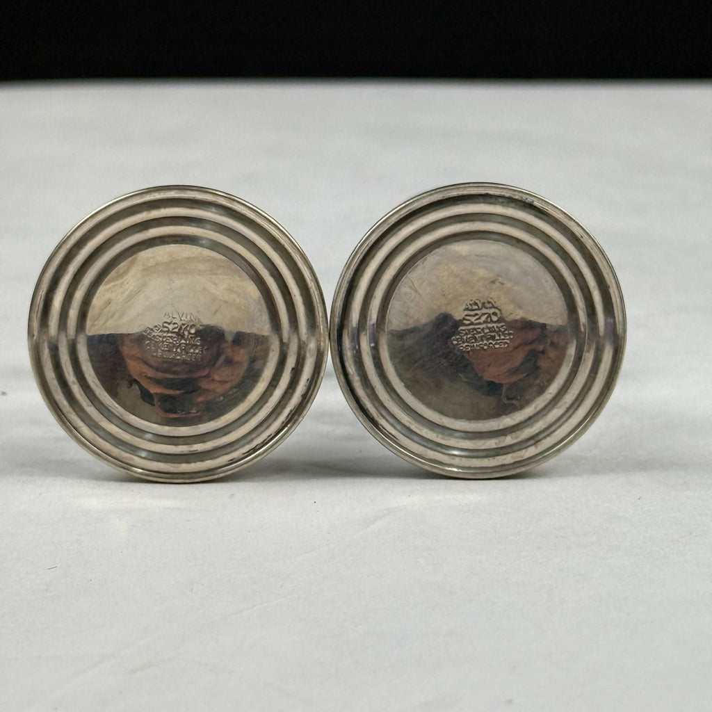 Vintage Alvin S270 Sterling Silver & Glass Salt & Pepper Shaker Set