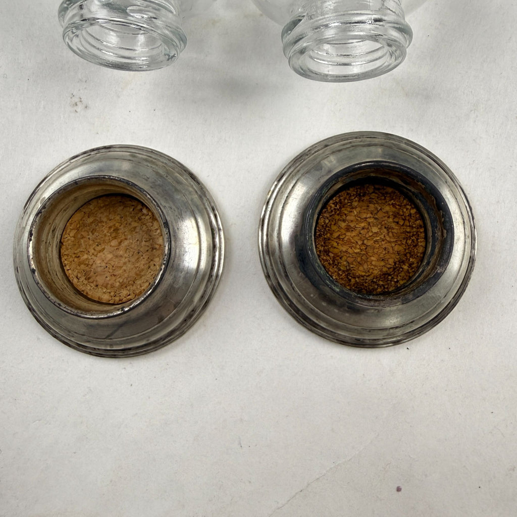 Vintage Alvin S270 Sterling Silver & Glass Salt & Pepper Shaker Set