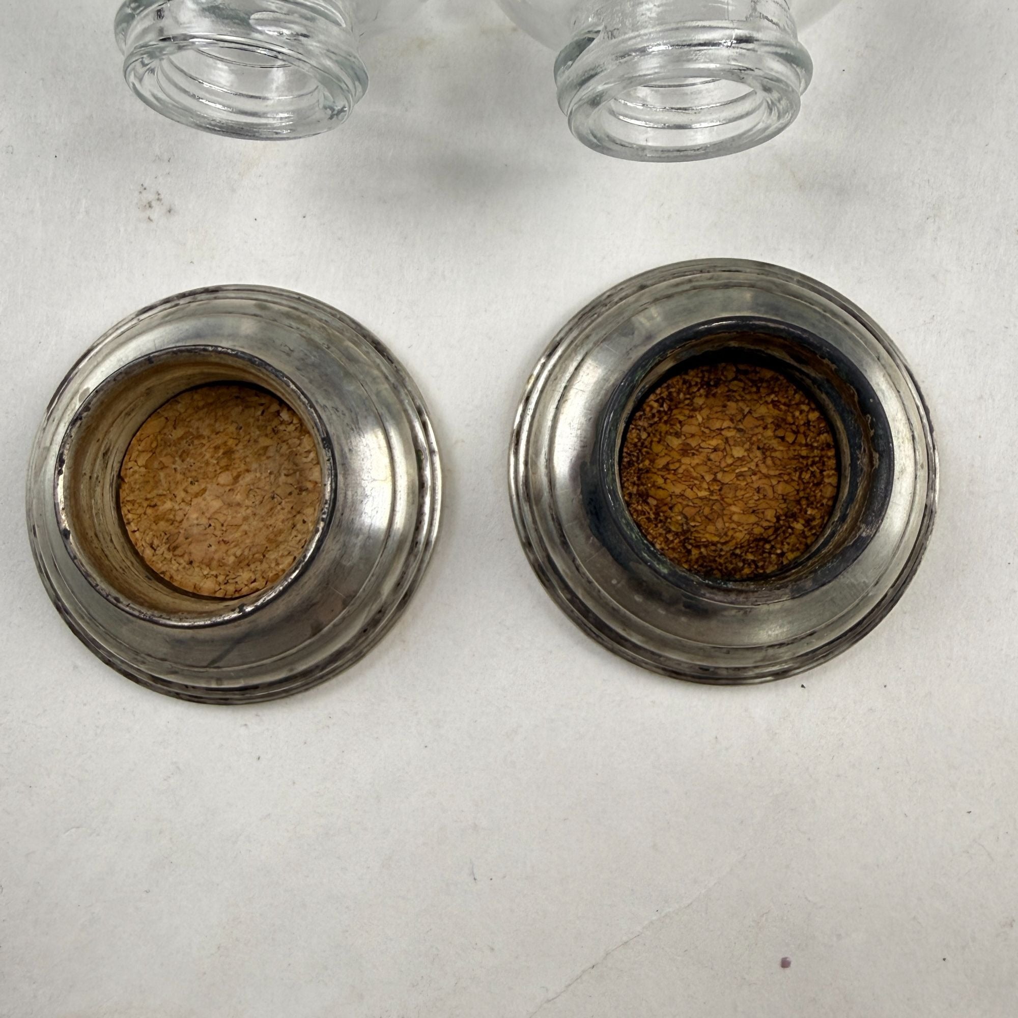 Vintage Alvin S270 Sterling Silver & Glass Salt & Pepper Shaker Set