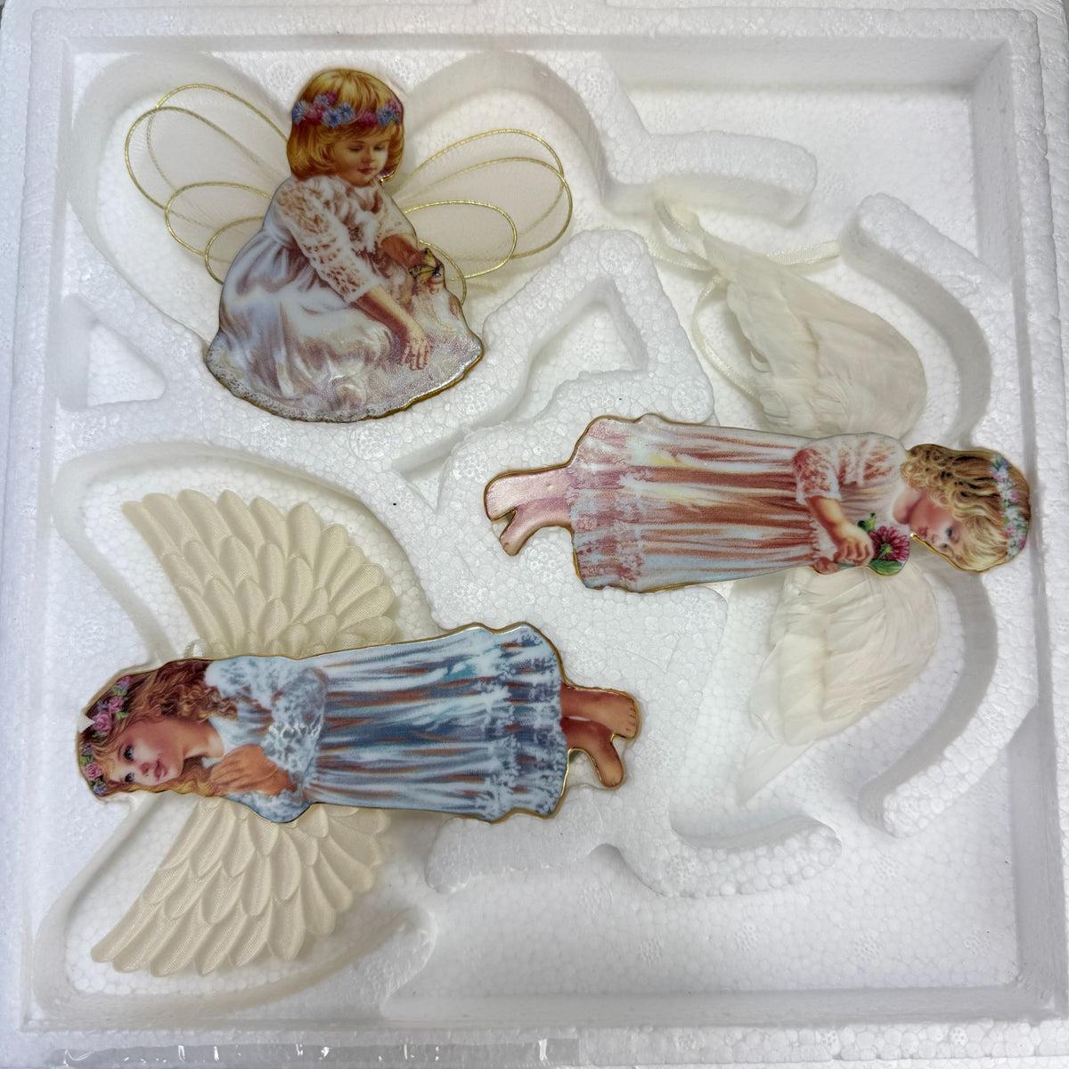 Bradford Dona Gelsinger Heaven's Little Angels Christmas Ornaments Sets 9-12