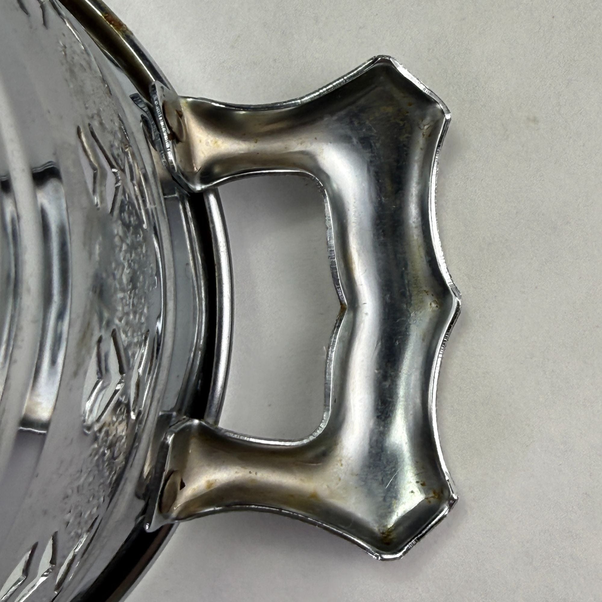 Vintage Oval Metal Filigree Serving Stand With Handles